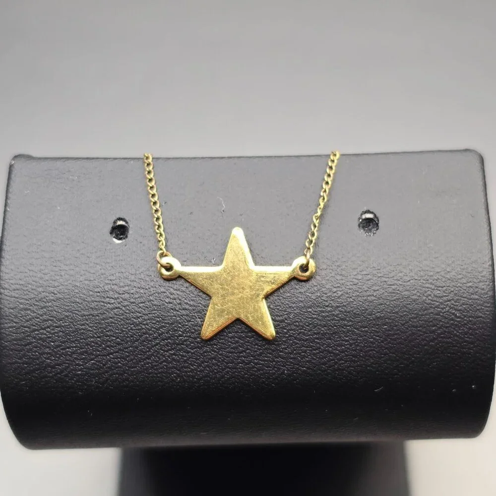 VTG Carla 14K Gold Filled Star Pendant Choker Necklace 15" Minimalist Celestial - Picture 5 of 16